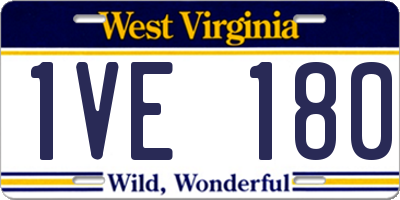 WV license plate 1VE180