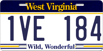 WV license plate 1VE184