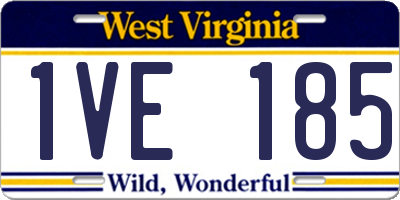 WV license plate 1VE185