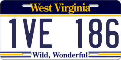 WV license plate 1VE186