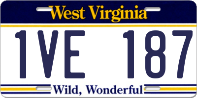 WV license plate 1VE187