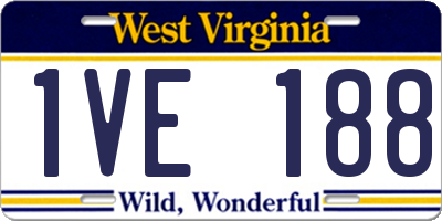 WV license plate 1VE188