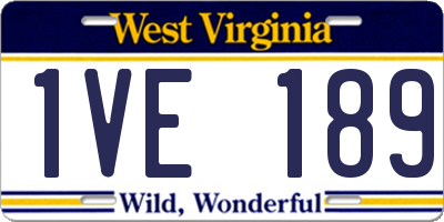 WV license plate 1VE189
