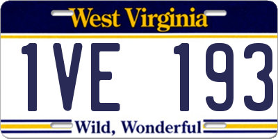WV license plate 1VE193