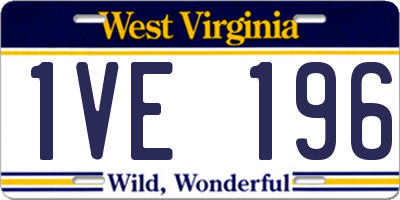 WV license plate 1VE196