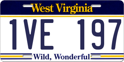 WV license plate 1VE197