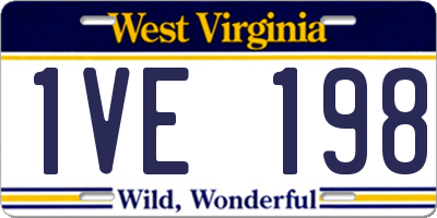 WV license plate 1VE198