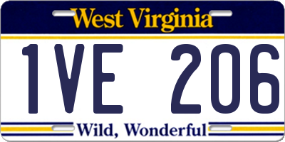 WV license plate 1VE206