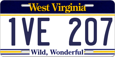 WV license plate 1VE207