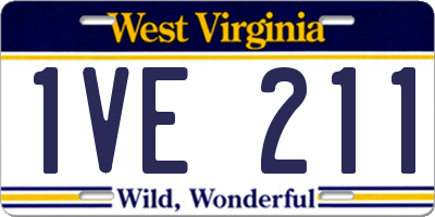 WV license plate 1VE211