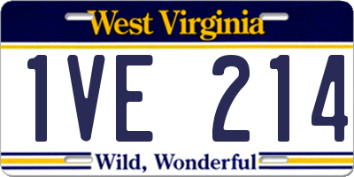 WV license plate 1VE214