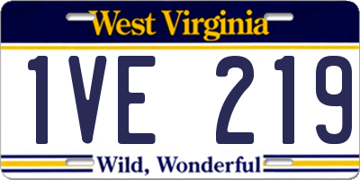WV license plate 1VE219