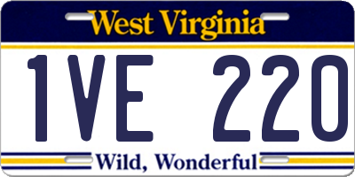 WV license plate 1VE220