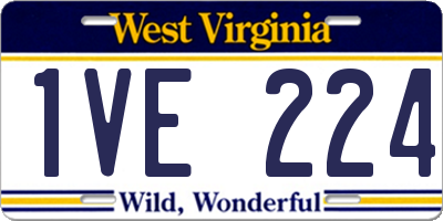 WV license plate 1VE224
