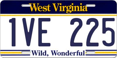 WV license plate 1VE225