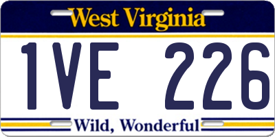 WV license plate 1VE226