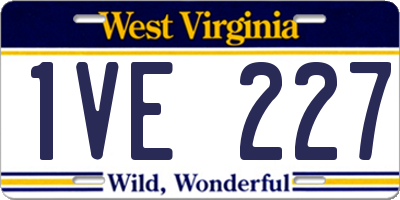 WV license plate 1VE227