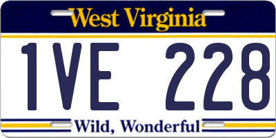 WV license plate 1VE228