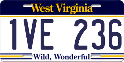WV license plate 1VE236