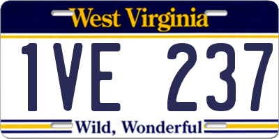 WV license plate 1VE237