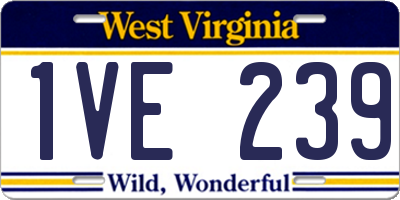 WV license plate 1VE239