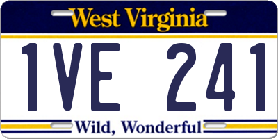 WV license plate 1VE241