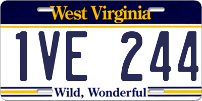 WV license plate 1VE244