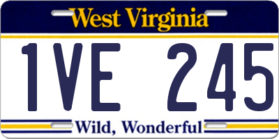 WV license plate 1VE245