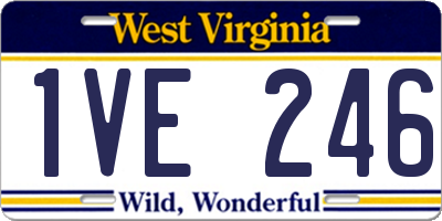WV license plate 1VE246