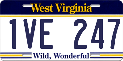 WV license plate 1VE247