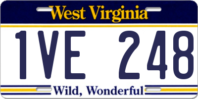 WV license plate 1VE248