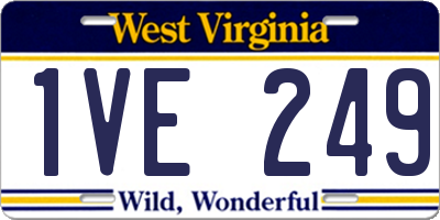 WV license plate 1VE249