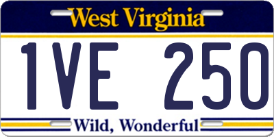 WV license plate 1VE250