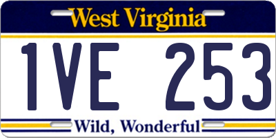 WV license plate 1VE253