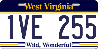 WV license plate 1VE255