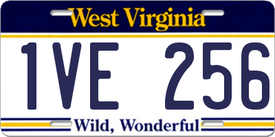 WV license plate 1VE256