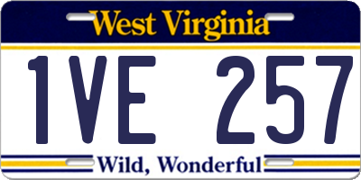 WV license plate 1VE257