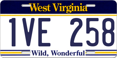 WV license plate 1VE258