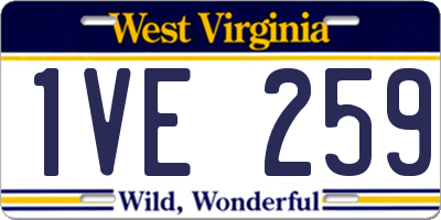 WV license plate 1VE259