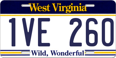 WV license plate 1VE260
