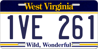 WV license plate 1VE261