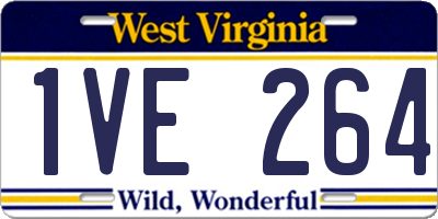 WV license plate 1VE264