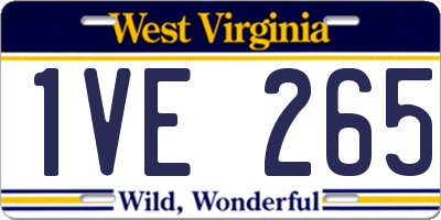 WV license plate 1VE265