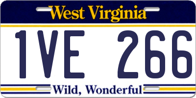 WV license plate 1VE266