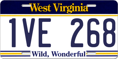 WV license plate 1VE268