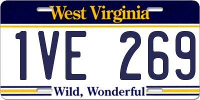 WV license plate 1VE269