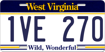 WV license plate 1VE270
