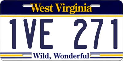 WV license plate 1VE271