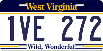 WV license plate 1VE272