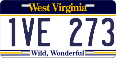 WV license plate 1VE273